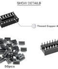 14 Pin DIP IC Socket Dual Row With Tin Plated Contacts Black Thermoplastic Body Easy To Install Pack Of 50 Kit
