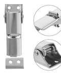 Heavy Duty Adjustable Toggle Latch Stainless Steel 304 Secures Industrial Toolbox Storage Box with close-ups of clasp mechanism.