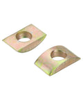Two 12 Pack M10 Half Moon Lock Washers, Iron Solid Spacer Connectors in Bronze Tone, shown with 10mm hole and 16x27x6mm dimensions