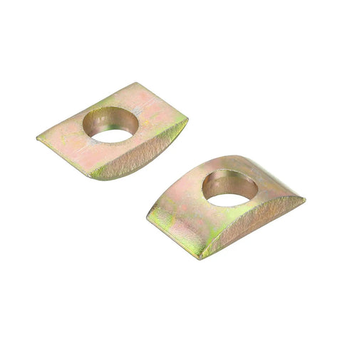 Two 12 Pack M10 Half Moon Lock Washers, Iron Solid Spacer Connectors in Bronze Tone, shown with 10mm hole and 16x27x6mm dimensions