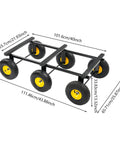 Totally Savage Six Wheel All Terrain Furniture Dolly With 1200 Pound Capacity Built Like A Tank For Heavy Duty Moving Rugged Carbon Steel Frame And Rock Solid Rubber Wheels For Easy Move On Carpet Tile Floors And Bumpy Concrete Ground, 43.88in x 25.87in
