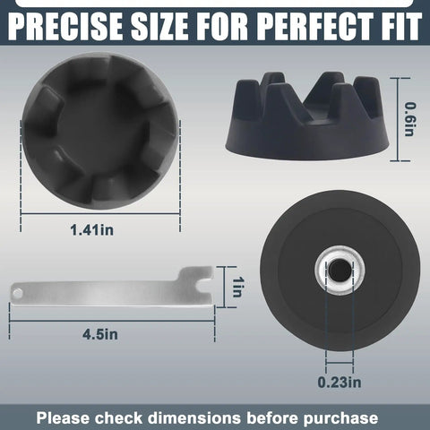 Replacement Blender Coupler Kit For KSB5 And KSB3 Series DIY Friendly 9704230 Compatible With Spanner Tool Includes WP9704230VP WP9704230 AP2930430 PS401661 1.42 Inch OD Shaft 6mm Center Hole, black coupler with 4.5in tool