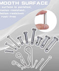 184 Piece Clevis Pin And Cotter Pin Dowel Pins Assortment Kit with polished 304 stainless steel pins shown