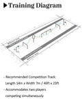 Training diagram for Adult Drone Obstacle Course Set For Quadcopter Racing And Training showing 14m x 7m track layout.