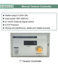 TB-200S manual tension controller display with specifications for Magnetic Particle Clutch And Powder Brake Kit For Textile Machines.