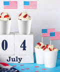 4 Oz Espresso Shot Cups Set 300 Pack White Mini Paper Cups For Coffee Tasting And Drink Samples with July 4th decor