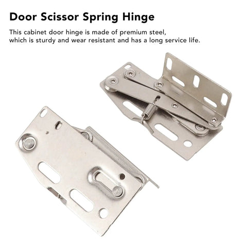 Two Sets Steel Cabinet Door Hinges With Cupboard Hinges 45 Degree Down Flip Scissor Spring Design Beefed Up Rust Resistant