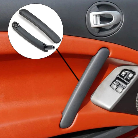 Interior Door Inner Pull Handle Set For Mitsubishi Eclipse 2006 Through 2012 Driver And Passenger Side Black Replacement installed