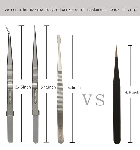Five Piece Precision Tweezers Set Pro Grade Anti Static Stainless Steel ESD Safe Tweezers For Electronics Jewelry Making