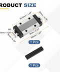 50Mm Linear Guide Rail With MGN9H Carriage Block dimensions and parts, ideal for tiny CNC machines and 3D printers, shown with 1 piece.