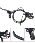 Heavy Duty Hydraulic Disc Brake Kit For Electric Kick Scooters Featuring Twin Front Rear Rotors Dual Calipers Master Levers Plus Two Pin Sm Connector close-up of lever and caliper detail
