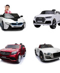 Various kids' ride-on toy cars including SUV models, showcasing the use of a 12V Battery Charger For Kids Ride On Cars Like Wrangler SUV Toys.