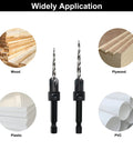 GMTOOLS countersink drill bits, 2 pcs, M2 HSS, 1/4 in hex shank with quick-change.