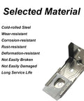 Heavy Duty L Shaped Metal Mounting Brackets For Shutters And Rolling Curtains Rock Solid Cold Rolled Steel Hardware Kit 4 Piece Set showing sturdy cold-rolled steel design.