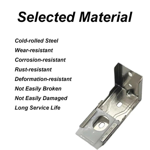 Heavy Duty L Shaped Metal Mounting Brackets For Shutters And Rolling Curtains Rock Solid Cold Rolled Steel Hardware Kit 4 Piece Set showing sturdy cold-rolled steel design.