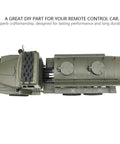 Top view of Beefy Metal Oil Trailer Chassis for 1/16 RC Cars and WPL B24 B16 B36 Kit Upgrades, showcasing durable build.