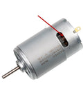 Close-up view of Twin Pack 24V RS555 35000RPM Electric Motors For Power Wheels Upgrade Kit showing motor details and gear mechanism.