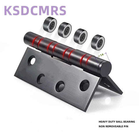 Top Shelf 4 Inch Matte Black Heavy Duty Stainless Steel Door Hinges With Non Removable Pin For Rock Solid Outswing Security And Smooth Whisper Quiet Operation 2 Pack showcasing ball bearing design.