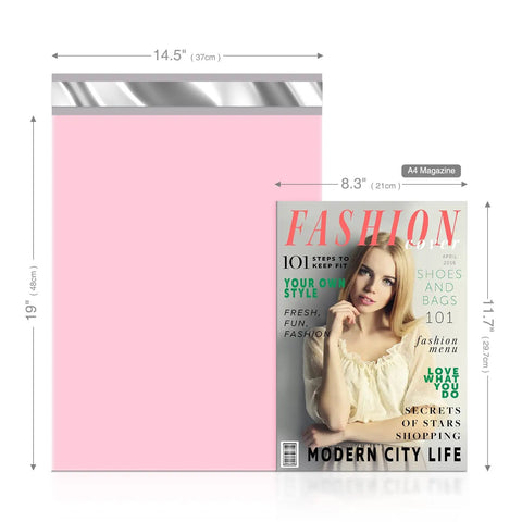 14.5 X 19 Inch Poly Mailers 50 Pack Self Seal Waterproof Shipping Bags For Clothing Durable Pink Packing Envelopes For Small Biz