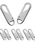 Six Pack Metal Zipper Pull Replacement Handles For Luggage Suitcases Backpacks Jackets Purses And Handbags Instantly Snap On No Tools Needed Durable Silver