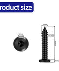 50-Piece M5 X 30mm Black Self-Tapping Screws, 304 Stainless Steel Flat Head Hex Socket Cap Screws With Drive Bit, dimensions shown