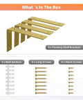 Heavy Duty 6 Inch L Shelf Brackets In Rustic Gold Iron For Industrial Modern Floating Shelves With Hardware DIY Open Shelving 4 Pack
