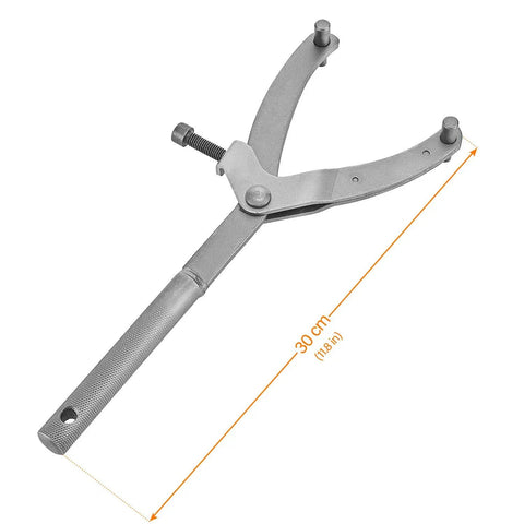 Adjustable Locking Spanner Wrench For Clutch Removal On Scooters And Motorcycles Pro Grade Heavy Duty Tool, 30cm length