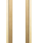 Heavy Duty 304 Stainless Steel Push Pull Door Handle With Solid Standoffs 300mm (12 Inch) Square Or Rectangle Shape Satin Gold Finish For Barn And Glass Doors, pair front view