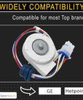 Wide view of Evaporator Fan Motor Replacement For GE Hotpoint Refrigerators WR60X10307 Fits Amana RCA Models Direct Fit No Fuss