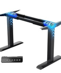 ZTTEN Dual Motor Electric Standing Desk Frame Heavy Duty Black Base shown from the side with memory control panel.