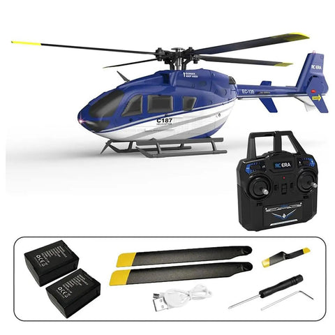 C187 RC Helicopter For Adults And Beginners With Optical Flow Positioning, Single Rotor Design, and accessories shown