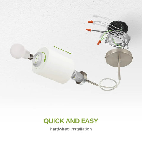 Mini Pendant Ceiling Light Fixture 60W E26 Socket 120V Dimmable Compatible With LED CFL Incandescent Bulbs ETL Listed installation guide