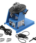 Badass Heavy Duty Welding Rotary Table Positioner With 65mm Chuck And 10Kg Capacity showing motor, speed controls and accessories.