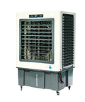 Portable Swamp Cooler On Smooth Rollers Pulls Evaporative Air Cooling Tricks With Leak Resistant Tank And Lightning Fast Drafts.