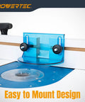 Full Size Router Bit Guard Kit With Mounting Hardware For Router Tables And Fence shown installed on router table