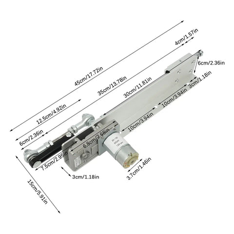 Kickass Reciprocating Cycle Linear Actuator With Fully Adjustable Stroke And Smooth Speed Control Plug And Play Diy Automation Gear Rock Solid Dc 24v Electric Motor dimensions and details.