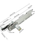 Tough As Nails 24V Adjustable Speed Reciprocating Linear Actuator with precise dimensions for custom automation projects.
