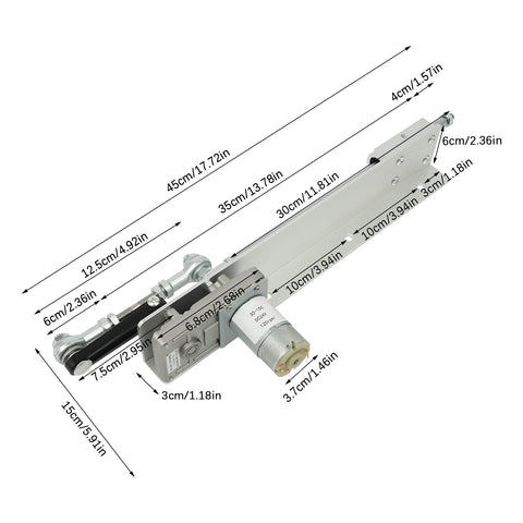DC 24V Linear Actuator With 1.2 To 5.9 Inch Stroke Telescopic Gear Adjustable Motor Speed Controller 120 RPM DIY Heavy Duty Aluminum