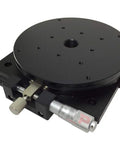 R125B L Manual Rotating Stage With 125 mm Platform Diameter Ball Bearing Construction 360 Degree Coarse Rotation Plus Minus 5 Degree Fine