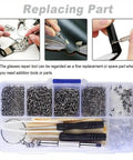 Glasses Repair Kit 500 Pieces With Assorted Screws, Nose Pads, Mini Screwdrivers, Tweezers, Cleaning Cloth And Case for repairs