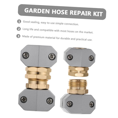 Super Heavy Duty 3 Pack Garden Hose Connector Repair Kit Built From Rock Solid Aluminum Alloy To Stop Leaks Cold And Handle Massive Pressure On Any Yard, Faucet, Or Spray Rig Like A Total Boss For Those Tough Outdoor Chores. gray aluminum hose repair connectors, 3 pack