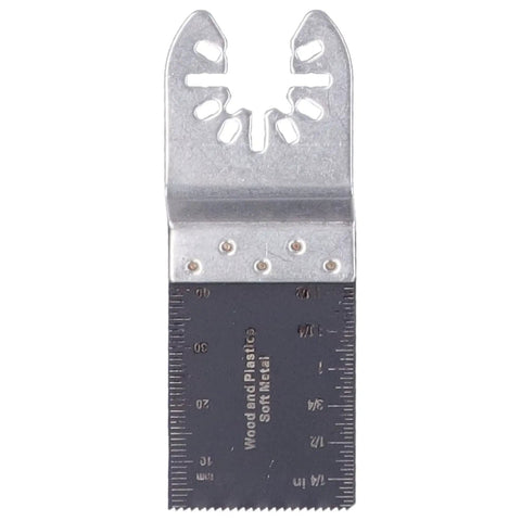 Wood Oscillating Multitool Blades 21 Piece Kit With Size Marks High Carbon Steel Saw Blade showing size marks and teeth