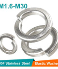 Lock Washers 304 Stainless Steel M1.6 To M30, 5-50 Pcs For Fasteners, Spring Lock Design Prevents Loosening From Vibration.