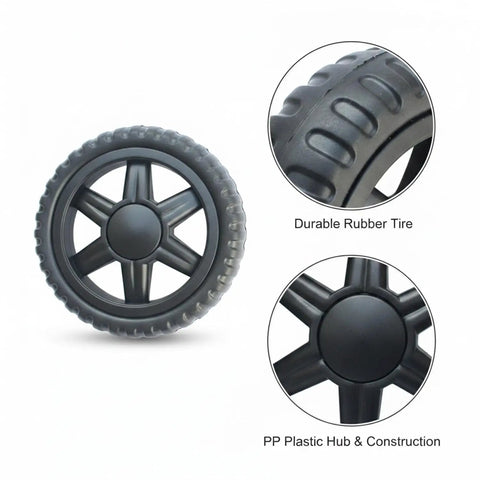 Plate Caster Wheel Replacement 5.3 Inch For Shopping Carts And Hand Trucks PP Plastic And Rubber Wheel Upgrade Easy Mount