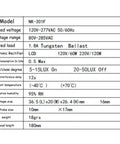 Technical specifications for Dusk To Dawn Photoelectric Sensor Switch For Outdoor Lighting, Flush Mount Photocell 120-277V, 2 Pack