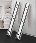 Noiseless 20 Inch Full Extension Drawer Slides With Soft Close Ball Bearing Heavy Duty Side Mount Rails Zinc Plated Steel Construction