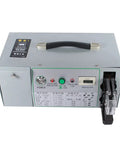 Get The Job Done Right With This Em-50B2 Pneumatic Crimper top view of semi-auto electric terminal crimping machine with controls.