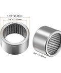 Needle Roller Bearing Full Complement Drawn Cup Open Type Seven Eighths Inch ID One And One Eighth Inch OD Three Quarter Inch Width