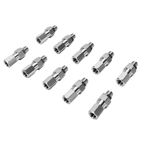 Killer Deal 10 Pack Hydraulic Hose Fittings Quarter Inch NPTF Male Crimp Connectors For Quarter Inch ID Hose Lines Leak Proof Seal Works Flawless On Truck Car Equipment High Quality Steel Easy Install Fix Any Job. 10 stainless steel fittings