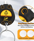 Back of Six Pack 395nm Mini UV LED Keychain Flashlight Black Light For Detections with battery replacement warning